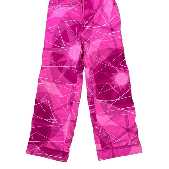 Obermeyer Kids Pink Snow Bib Pants Geometric Insulated I Grow Winter 8 - Picture 3 of 6
